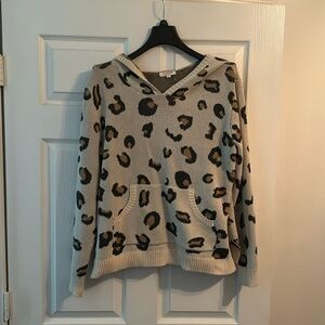 ANDREE by Unit Leopard print hooded sweater. WORN ONCE!